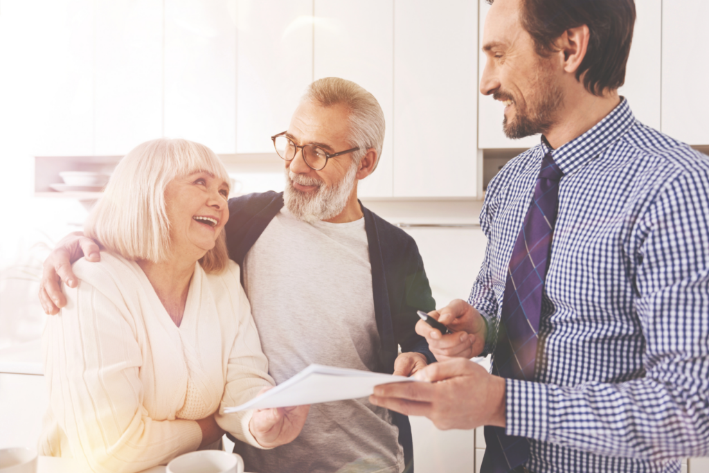 Lawyer discussing estate planning strategies with clients in Hanover Maryland