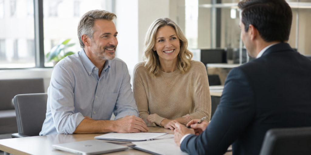Estate planning lawyer meeting with a family in Lothian, Maryland