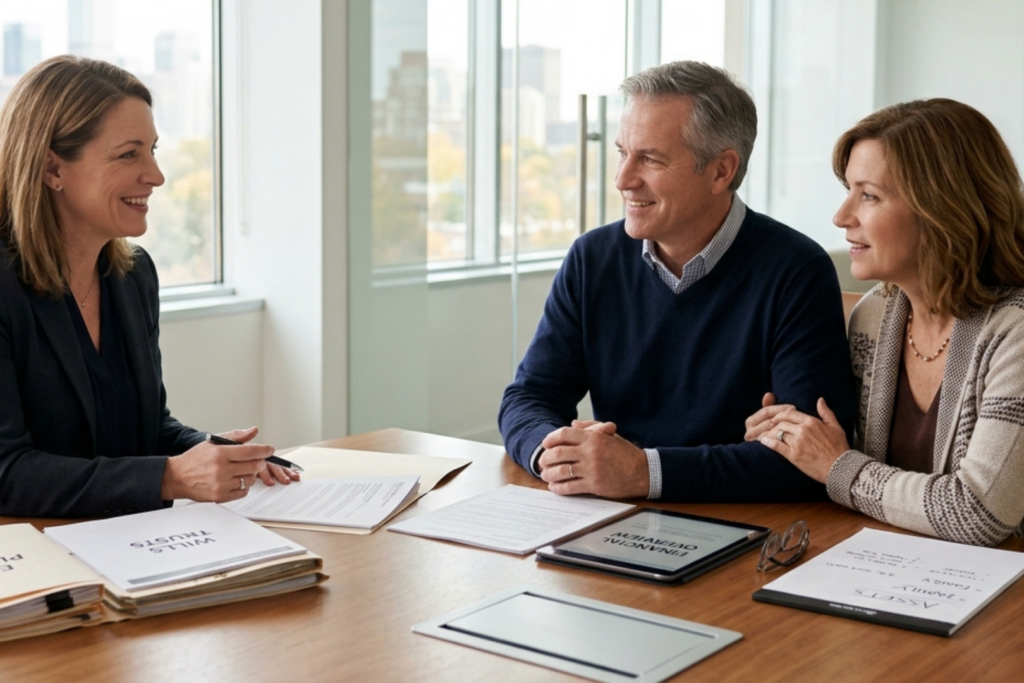 Attorney helping clients with estate planning in Severn, Maryland